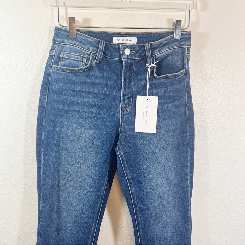 FLYING MONKEY black label Effusive High Rise Crop Slim Straight Jeans - Picture 2 of 9